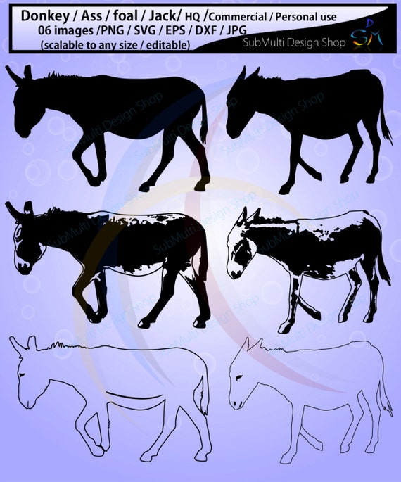 Download Donkey Silhouette Ass Foal Jack Commercial Personal Use Cricut Diy Svg Eps Dxf Png Jpg Animal Silhouettes Cameo By Arcsmultidesignsshop Catch My Party Yellowimages Mockups