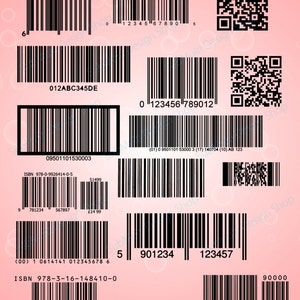 barcodes silhouette / 16 Barcodes / printable /High Quality / vector/ country codes / SVG / PNG / Jpg /DXf / EPs / bar code / code / script