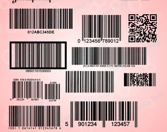 Siluetas de códigos de barras / 16 códigos de barras / imprimibles / Alta calidad / vector / códigos de país / SVG / PNG / JPG / DXF / EPS / código de barras / código / script