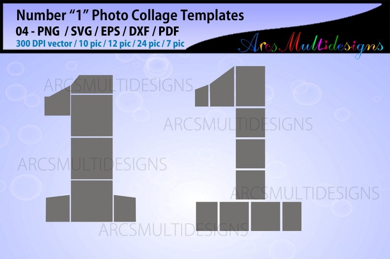 Number 1 Photo Collage Template / Photo Collage Svg / Number Etsy
