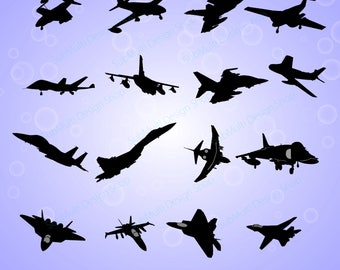 Military jet SVG / EPS PNG DXf / military jets silhouette / military jet clipart /High Quality / vector / 300 dpi / jets illustrations