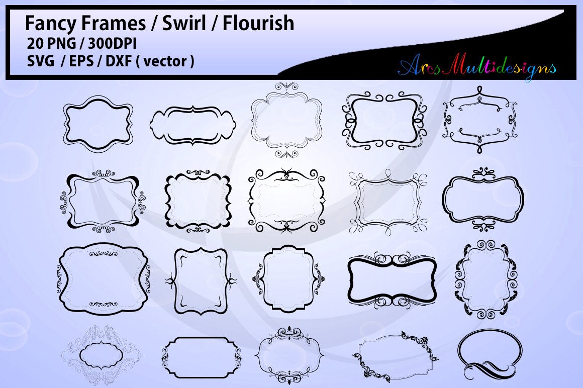 Fancy frames SVG/ fancy labels SVG / frames EPS/ borders / | Etsy