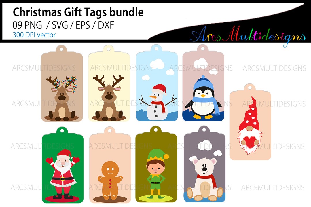 Christmas Gift Tags Svg Bundle / Christmas Tag Svg / Christmas Gift Tag