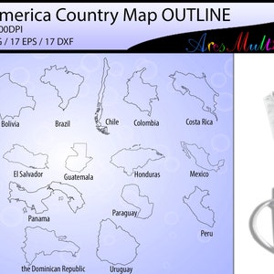 Carte muette des pays d'Amérique du Sud / Contour de la carte des pays d'Amérique du Sud SVG / EPS / Png et Dxf / provinces