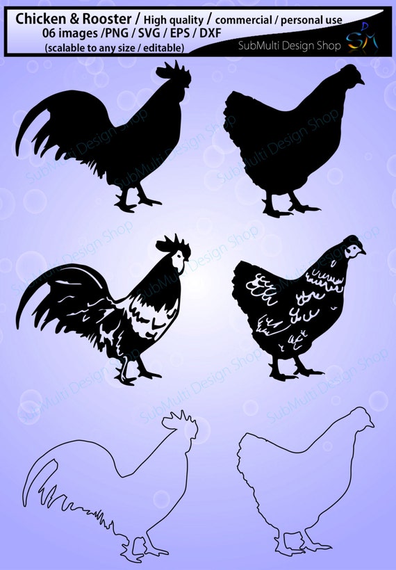 Download Chicken And Rooster Silhouette Commercial Personal Use Silhouette Bestselling Svg Svg Eps Dxf Png Animal Silhouette By Arcsmultidesignsshop Catch My Party