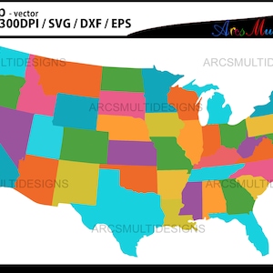 Usa Map / United States Map / Unites States Svg / Usa Map Svg - Etsy