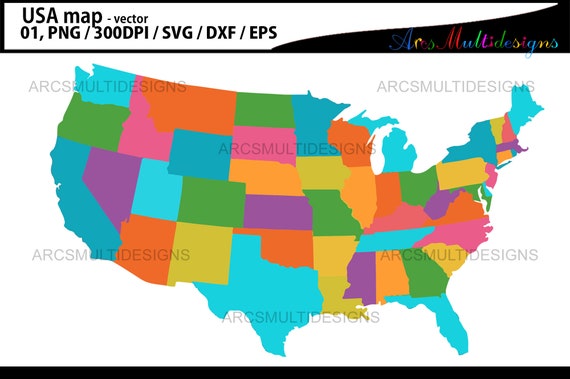usa map / united states map / unites states svg / usa map svg Il_570xn