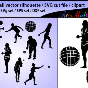 Silhouette de pétanque / balle de pétanque / balle de pétanque / joueurs de pétanque / sports / balle de pétanque fichiers SVG EPS DXF et PNg / fichiers numériques / imprimables