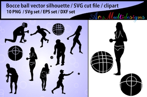 bocce silhouette / bocce ball / bocci ball / bocce ball players / sports / bocce ball SVG EPS DXF and PNg files / digital files / printables Il_570xn