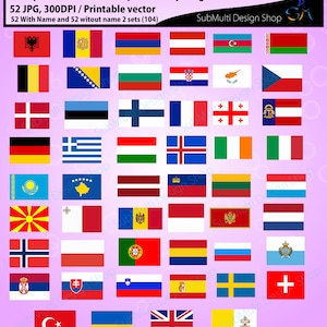 Europe Countries / Europe Country Flags / Country Flag / 300DPI ...
