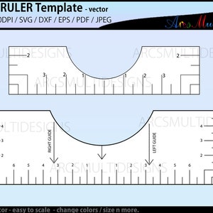 T shirt Ruler Vector Bundle. T-shirt Alignment Placement Tool Adult -  front, back, left and right sides. Printable templates. Stock illustration, Stock vector