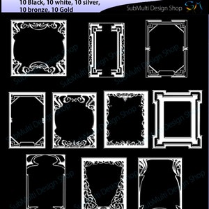 art deco frames / art deco frames clipart / art deco frames silhouette / art deco gold frames / art deco silver frame / High Quality