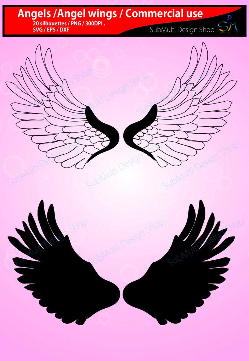 Download Vector Angel Silhouette Angel Clipart High Quality Wings Silhouette Commercial And Personal Use Svg Dxf Png Eps Digital File Clip Art Art Collectibles Delage Com Br