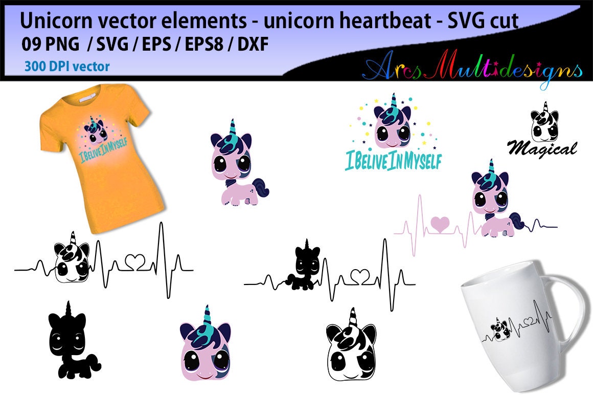 Download Unicorn Heartbeat Graphics And Illustration Heartbeat Graph Etsy