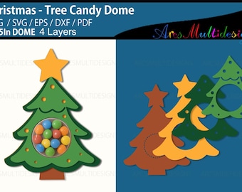 Christmas Tree 3D candy dome holder (Digital Download)