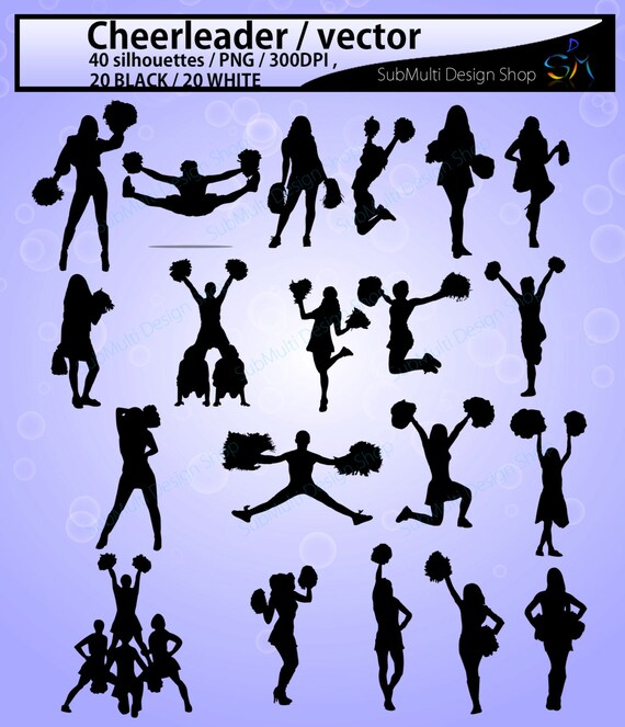 Download Cheerleaders Svg Cut Files Cheerleader Silhouette Etsy