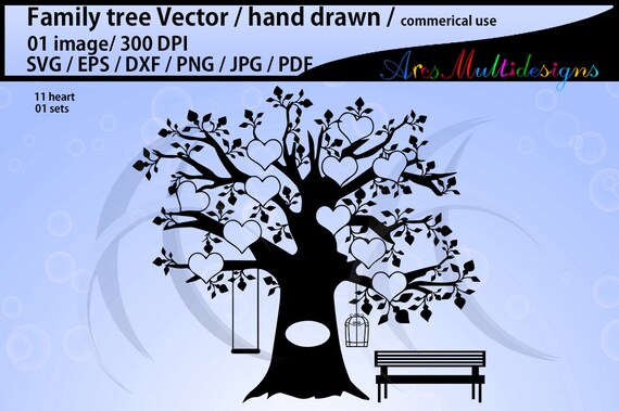 Download 11 Hearts Family Tree Clipart Svg Eps Dxf Png Pdf Jpg Family Tree Silhouette Hand Drawn Tree Svg Vector Commerical Personal Use By Arcsmultidesignsshop Catch My Party