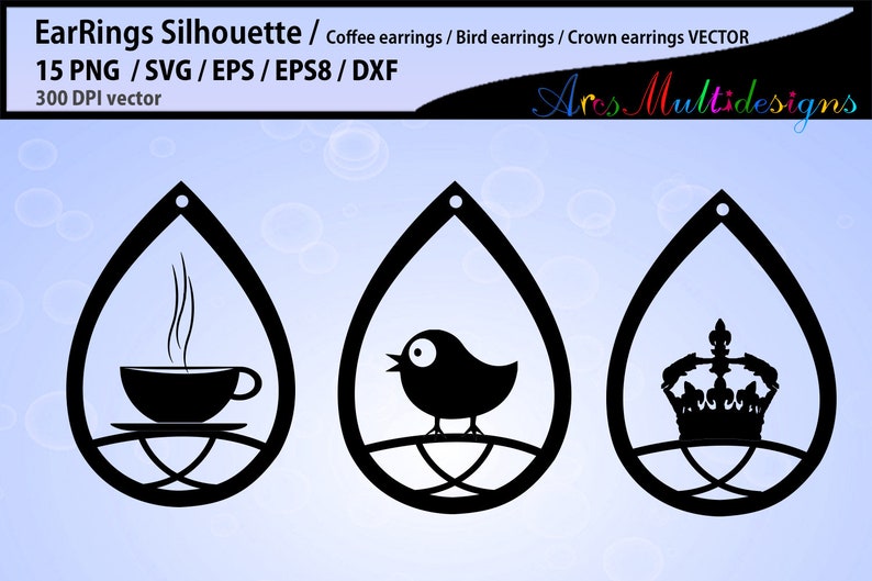Download Earring svg silhouette / Teardrop Earrings svg Template ...