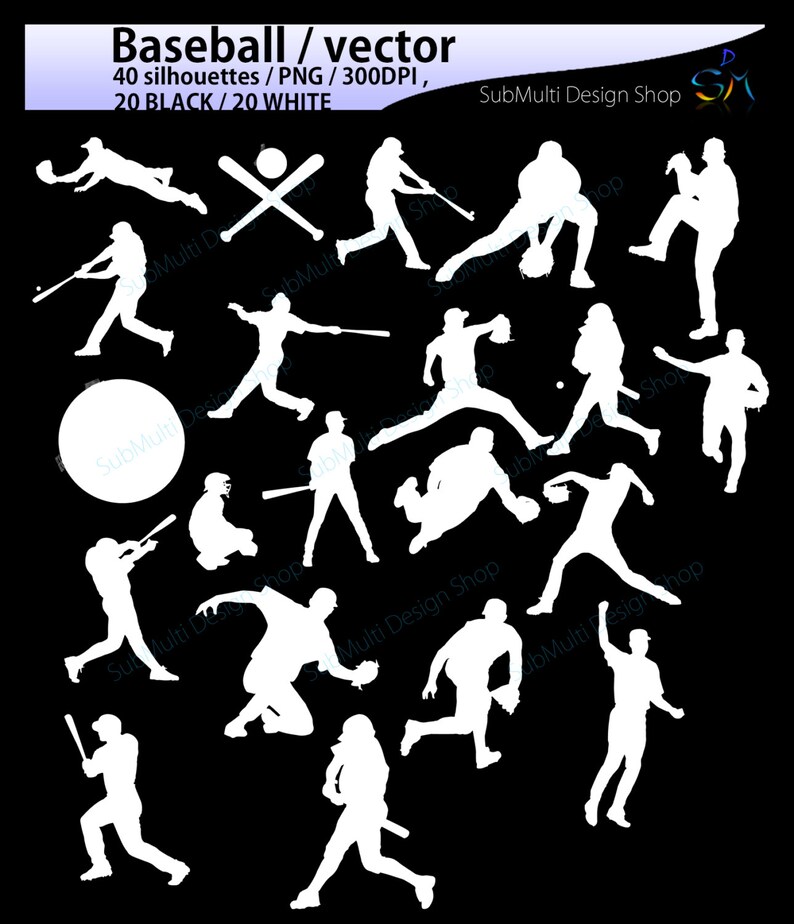 Silueta de béisbol: Gráficos vectoriales (descarga digital) imagen 2