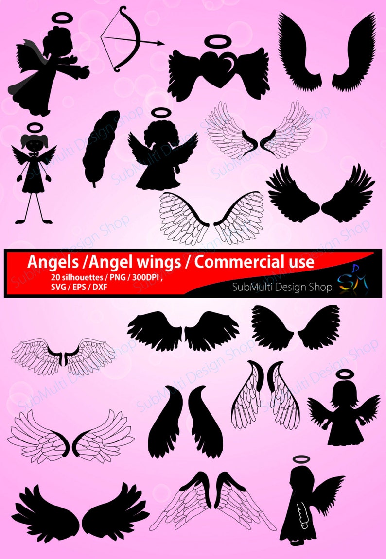 Download Vector Angel Silhouette Angel Clipart High Quality Wings Silhouette Commercial And Personal Use Svg Dxf Png Eps Digital File Clip Art Art Collectibles Delage Com Br