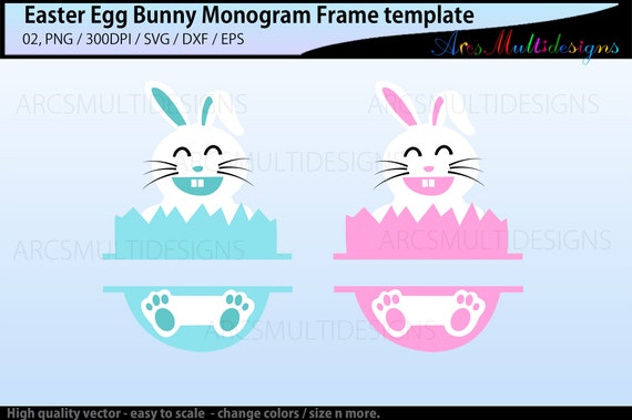 Download Easter Egg Bunny Monogram Frame Easter Monogram Template Easter Svg By Arcsmultidesignsshop Catch My Party