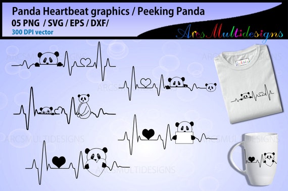 Download Heartbeat Graphics And Illustration Panda Heartbeat Svg Panda Heartbeat Silhouette Vector By Arcsmultidesignsshop Catch My Party