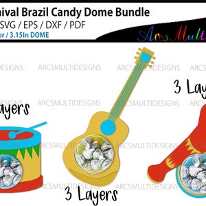 Rio carnaval Candy dome bundel / brazilië candy dome svg / candy dome bundel / gitaar candy dome / drum candy dome / trompet candy dome