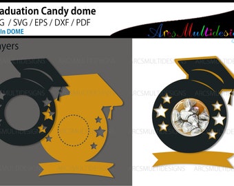Graduate Cap Candy Dome Holder (Digital File)