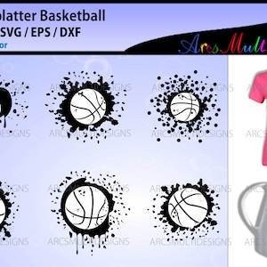Paint splatter basketball svg bundle / paint splatter basketball svg / splatter baseketball