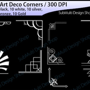 Art deco / art deco corners / art deco corners clipart / art deco digital clipart / vector art / High Quality / templates / digital frame