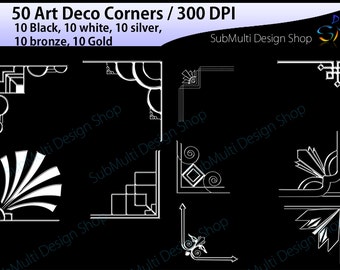 Art deco / art deco corners / art deco corners clipart / art deco digital clipart / vector art / High Quality / templates / digital frame