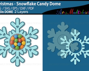 Christmas Snowflake Candy Dome holder (Digital Download)