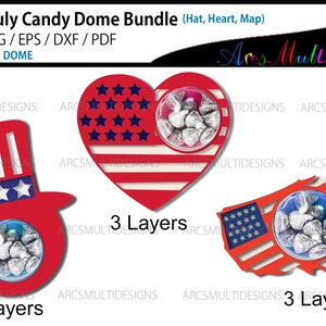 4th of july Candy Dome svg bündel / 4th of july Candy Dome / Herz Candy Dome / USA Map Candy Dome