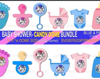 Baby Shower Candy Dome SVG Template Bundle (Digital Download)