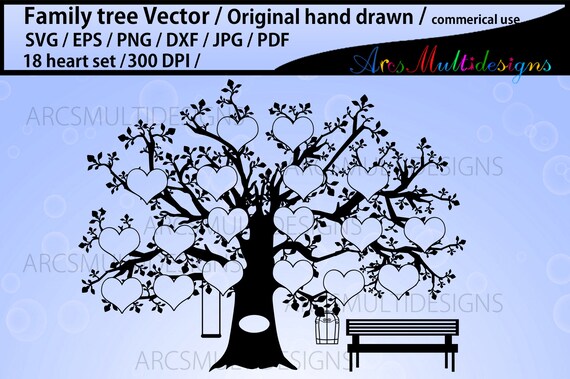 Download 18 Hearts Family Tree Template Svg Eps Dxf Png Pdf Family Tree Hand Drawn Tree Svg Vector Commerical Personal Use By Arcsmultidesignsshop Catch My Party