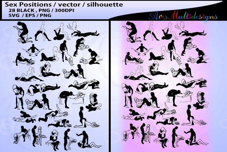 Sex silhouettes / vector sex position / Sex SVG file /EPS / PNG / Jpg / sex position / position silhouette / printable best selling svg image 4