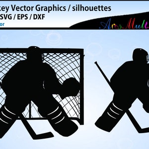 Ice Hockey svg silhouette bundle / ice hockey vectors / ice hockey players silhouette clipart image 2