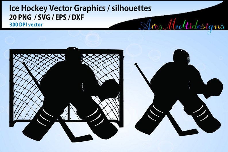 Ice Hockey svg silhouette bundle / ice hockey vectors / ice hockey players silhouette clipart image 2