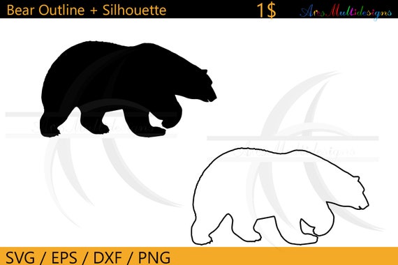 Download Bear Outline Svg Bear Silhouette Outline Wild Animals Etsy