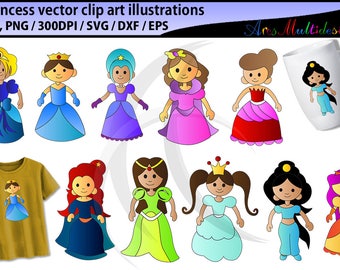 Princess clipart Silhouette svg / svg cut file / princess SVG / vector graphics / vector  princess / ready to print princess