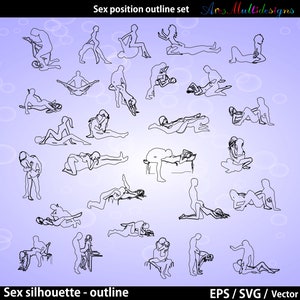 Sex Silhouette Umriss / Vektor Sex Position Linie Kunst / Sex SVG-Datei /EPS / PNG / Sex Position / Position Silhouette / meist verkaufte svg