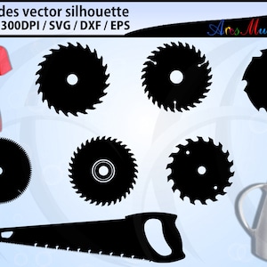 Saw Blade Svg / Circular saw blade silhouettes / saw blade vector silhouette / saw blade icon