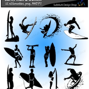 Surfers silhouette SVG / skateboard silhouette EPS / vector surfers / printbale suffer / High Quality / waves silhouette /surfer clipart
