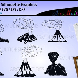 volcano silhouette / volcano svg / volcano outline / volcano vector