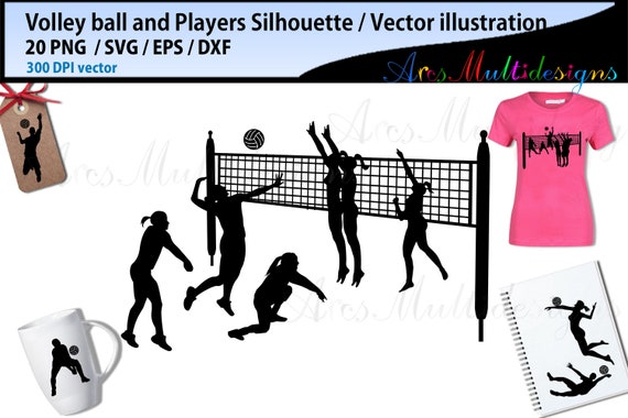 Download Volley Ball Volley Ball Silhouette Volley Ball Players Etsy