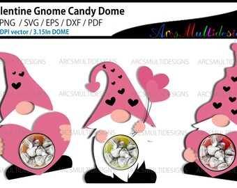 Valentine Gnome Candy Dome SVG Bundle (Digital Download)