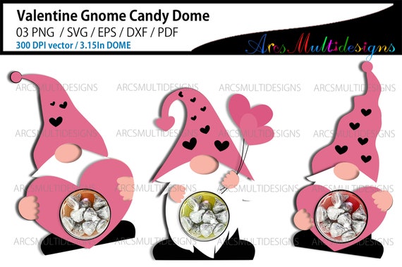 Valentine gnomes Candy dome svg / Valentine candy dome svg bundle / Valentine dome / gnome chocolate box candy dome Il_570xn