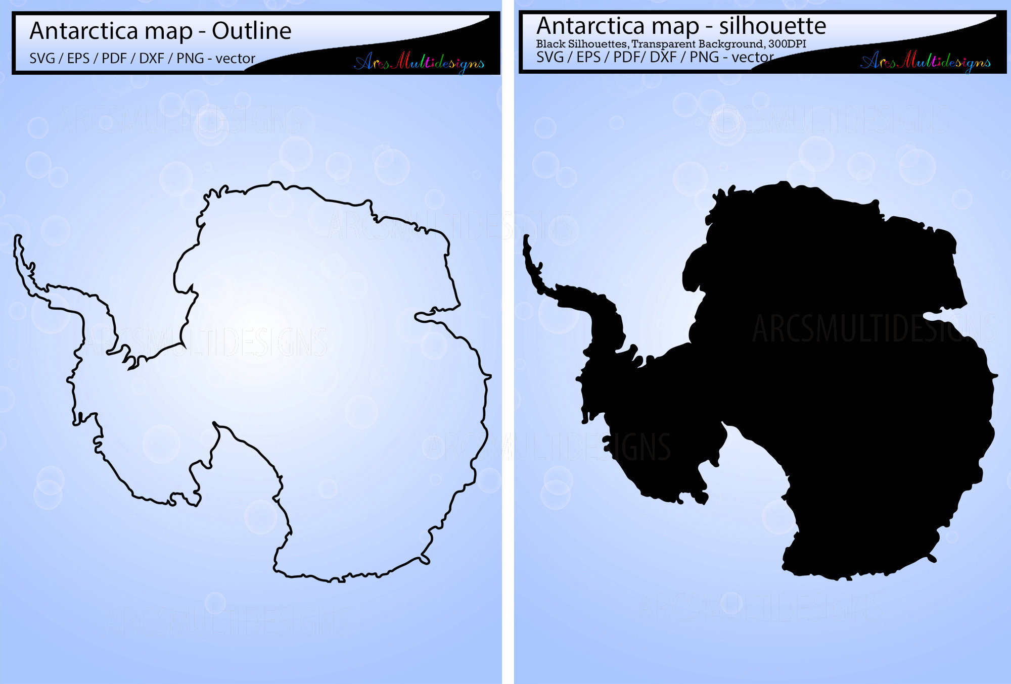 Antarctica Map Svg / Antarctica Map Silhouette / Antarctica - Etsy