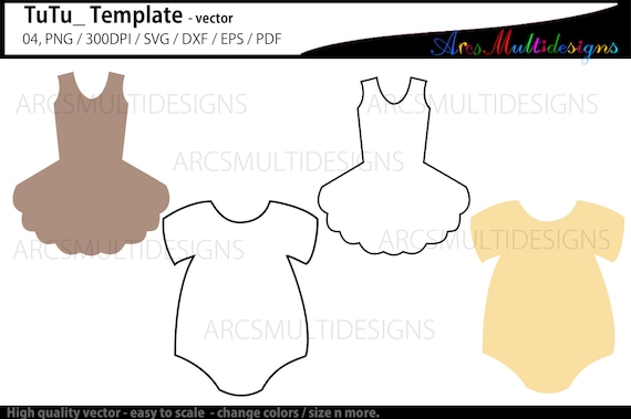 tutu template / tutu svg / tutu baby shower template / tutu outline Il_570xn