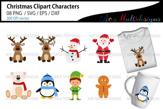 Christmas character clipart svg / Christmas clipart / christmas character bundle Il_570xn